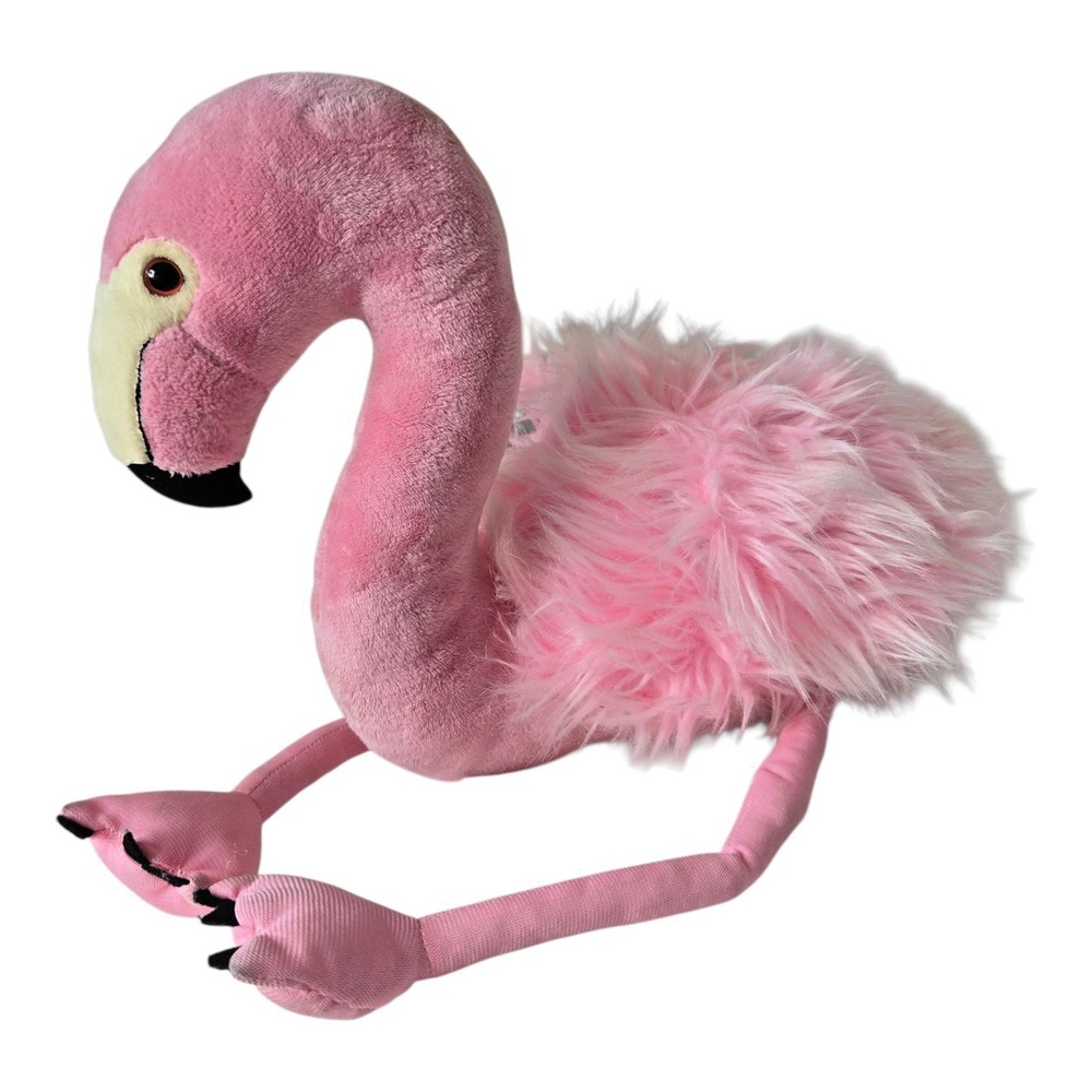 Wild Republic Flamingo Plush 12" Pink Fluffy Tropical Bird Zoo Stuffed Animal